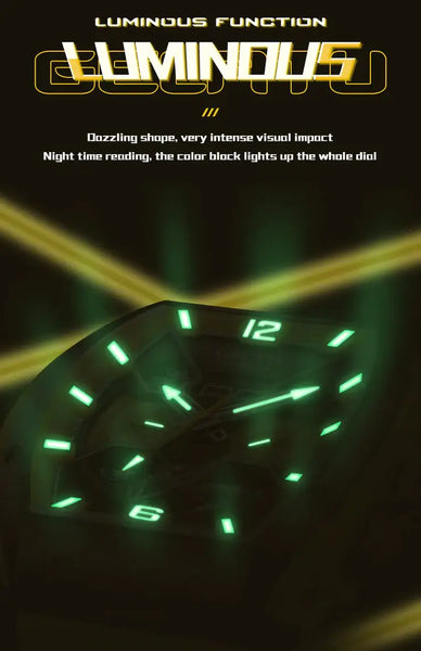 GELATU 6013 Men's Luxury Automatic Mechanical Tonneau Shaped Luminous Watch - Luminous Feature