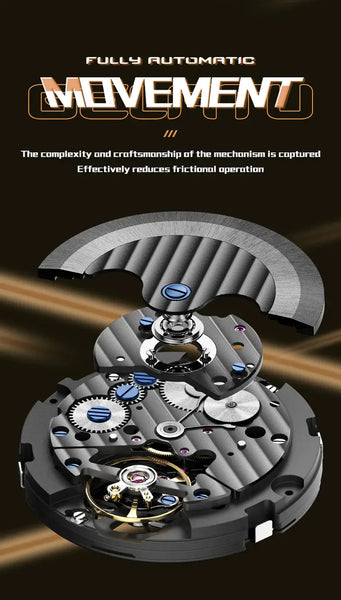 GELATU 6013 Men's Luxury Automatic Complete Calendar Luminous Wristwatch