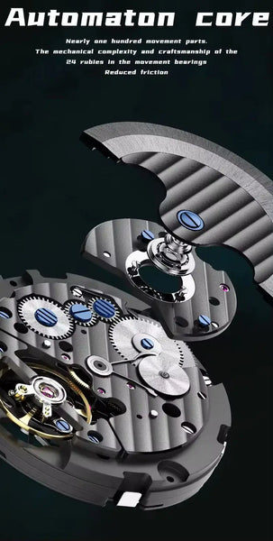 GELATU 6016 Men's Luxury Automatic Mechanical Complete Calendar Luminous Watch - Original Movement