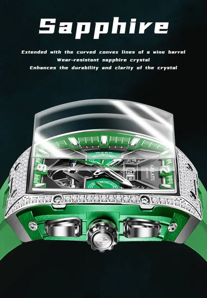 GELATU 6016 Men's Luxury Automatic Mechanical Complete Calendar Luminous Watch - Sapphire Crystal