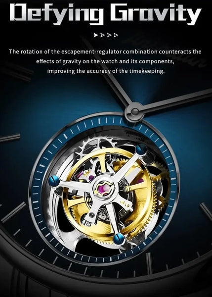 JSDUN 834 Men's Luxury Manual Mechanical Tourbillon Movement Watch - Features