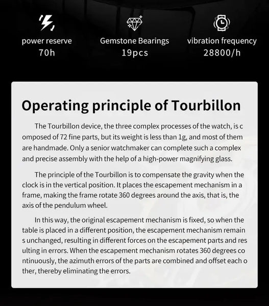 JSDUN 834 Men's Luxury Manual Mechanical Tourbillon Movement Watch - Tourbillon Operating Principle