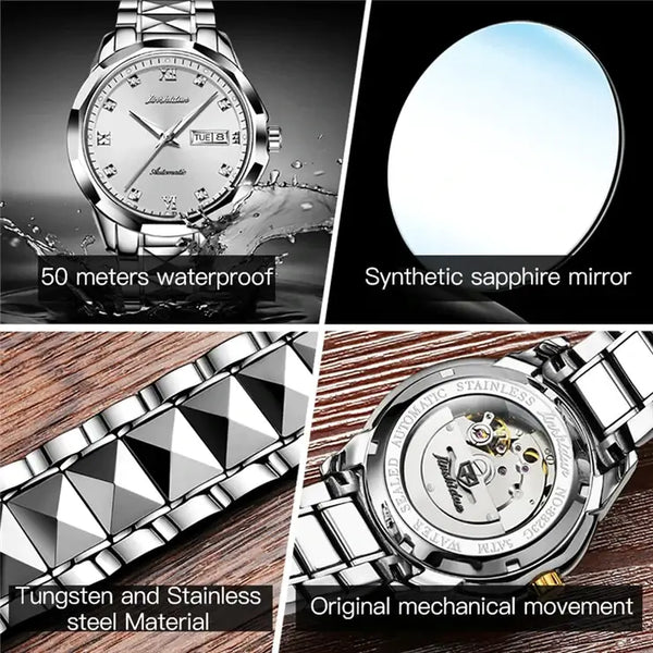 JSDUN 8823 Men's Luxury Automatic Mechanical Luminous Watch - Multiple Features