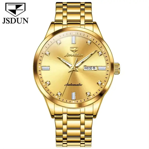 JSDUN 8841 Men's Luxury Automatic Mechanical Luminous Watch - Full Gold