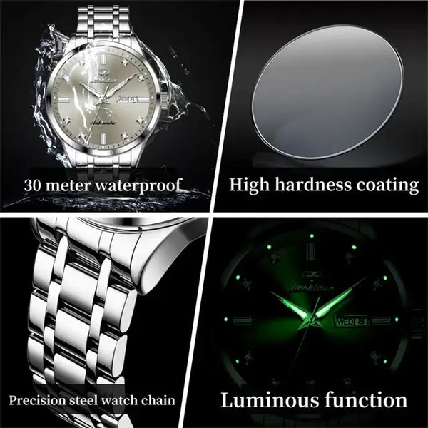 JSDUN 8841 Men's Luxury Automatic Mechanical Luminous Watch - Multiple Features