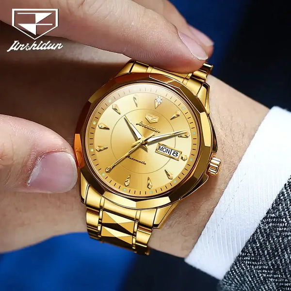 JSDUN 8936 Men's Luxury Automatic Mechanical Luminous Watch - Model Picture Gold