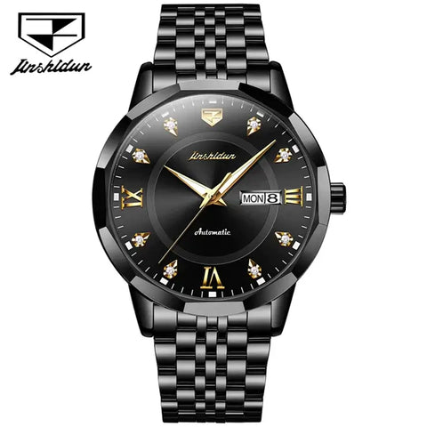 JSDUN 8948 Men's Luxury Automatic Mechanical Luminous Watch - Full Black