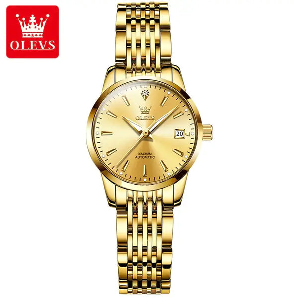 OLEVS 6635 Women's Luxury Automatic Mechanical Luminous Watch - Full Gold