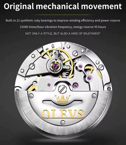 OLEVS 6653 Men's Luxury Automatic Mechanical Luminous Watch - Original Movement