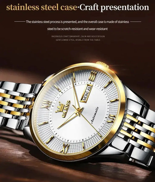  OLEVS 6657 Men's Luxury Automatic Mechanical Luminous Watch - Stainless Steel Case