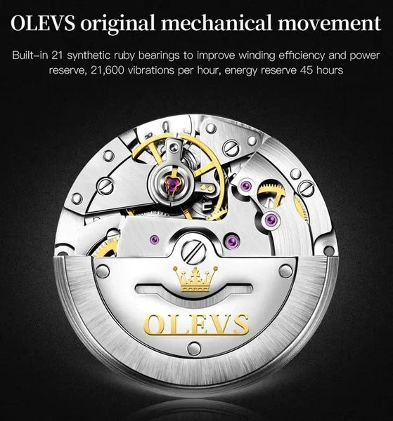 OLEVS 6666 Men's Luxury Automatic Mechanical Luminous Watch - Original Movement