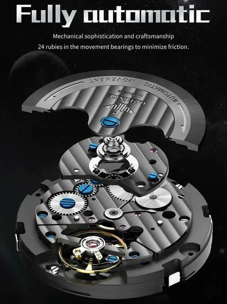  OUPINKE 3235 Men's Luxury Automatic Mechanical Complete Calendar Luminous Watch - Original Movement