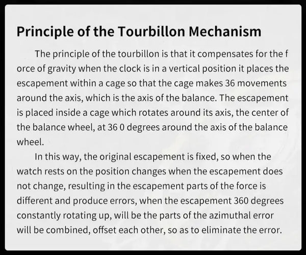 OUPINKE 8002 Men's Luxury Manual Mechanical Tourbillon Movement Watch - Tourbillon Principle