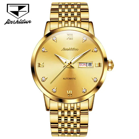 JSDUN 8807 Men's Luxury Automatic Mechanical Luminous Watch - Full Gold