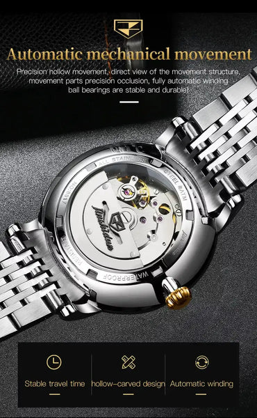 JSDUN 8807 Men's Luxury Automatic Mechanical Luminous Watch - Original Movement