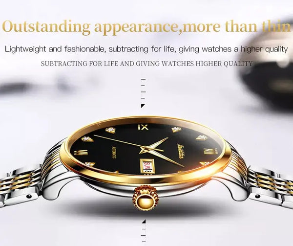 JSDUN 8807 Men's Luxury Automatic Mechanical Luminous Watch - Thin Design