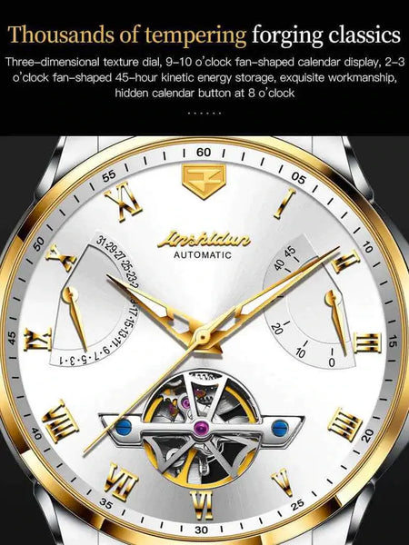 JSDUN 8912 Men's Luxury Automatic Mechanical Luminous Watch - Features