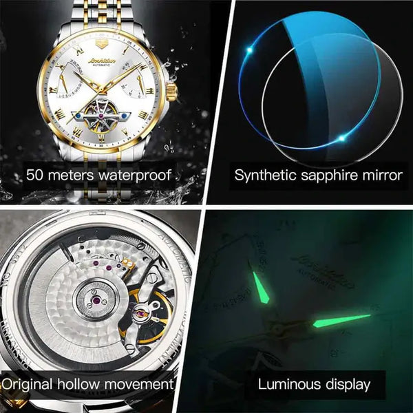 JSDUN 8912 Men's Luxury Automatic Mechanical Luminous Watch - Multiple Features