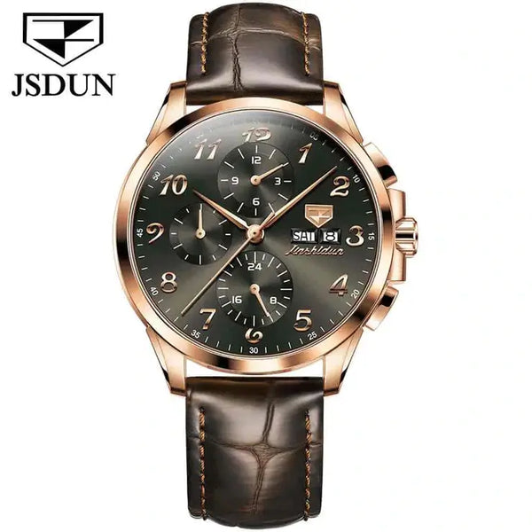 JSDUN 8914 Men's Luxury Automatic Mechanical Luminous Watch - Gray Face