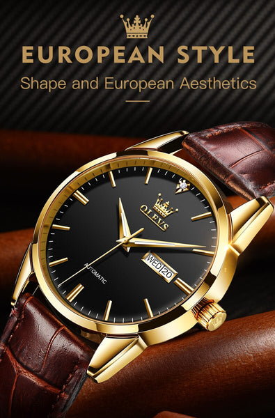 OLEVS 6629 Men's Luxury Automatic Mechanical Luminous Watch - European Style