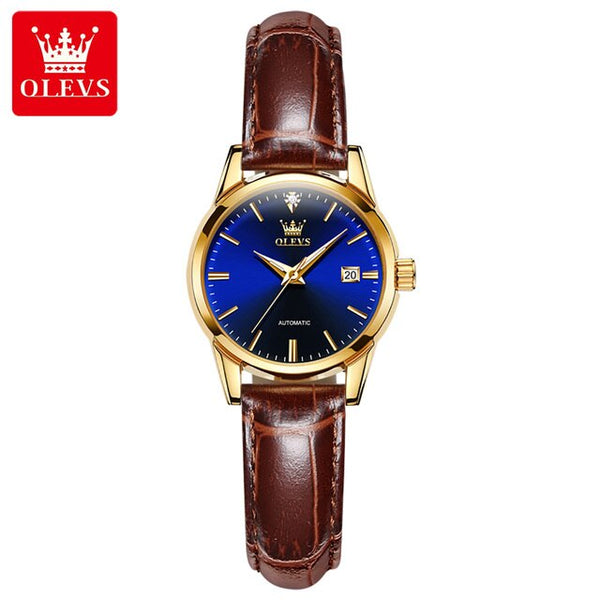 OLEVS 6629 Women's Luxury Automatic Mechanical Luminous Watch - Blue Face