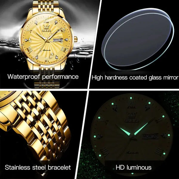 OLEVS 6630 Men's Luxury Automatic Mechanical Luminous Watch - Multiple Features