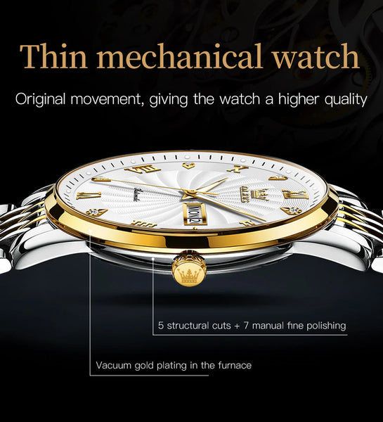 OLEVS 6630 Men's Luxury Automatic Mechanical Luminous Watch - Thin Design
