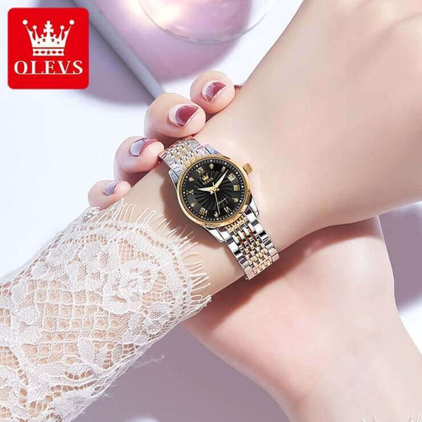 OLEVS 6630 Women's Luxury Automatic Mechanical Luminous Watch - Model Picture Black