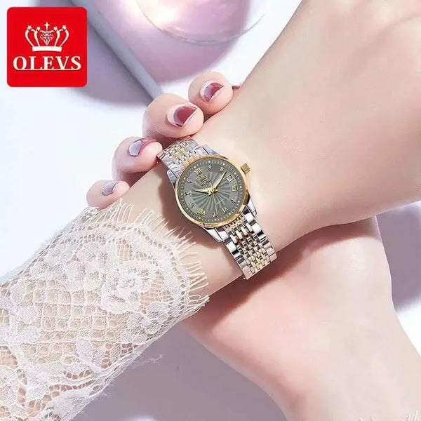 OLEVS 6630 Women's Luxury Automatic Mechanical Luminous Watch - Model Picture Gray