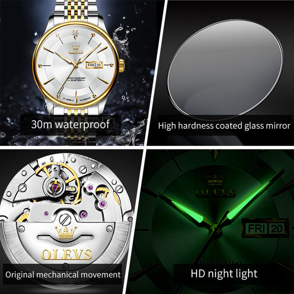 OLEVS 9927 Men's Luxury Automatic Mechanical Luminous Watch - Multiple Features