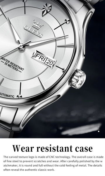 OLEVS 9927 Men's Luxury Automatic Mechanical Luminous Watch - Wear Resistant Case
