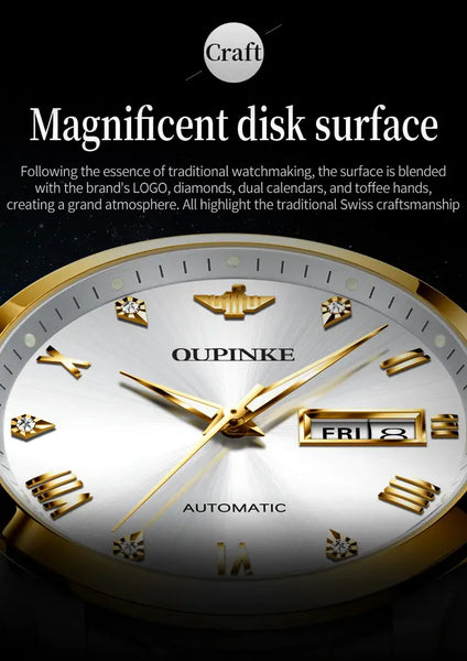 OUPINKE 3171 Men's Luxury Automatic Mechanical Luminous Watch - Features